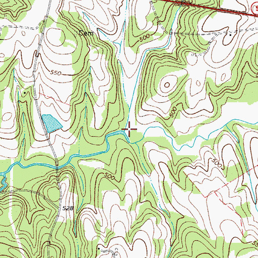Topographic Map of Causar Branch, SC