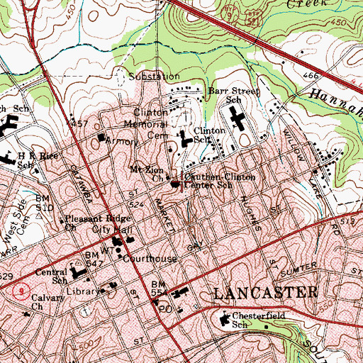 Topographic Map of Cauthen-Clinton Center School, SC