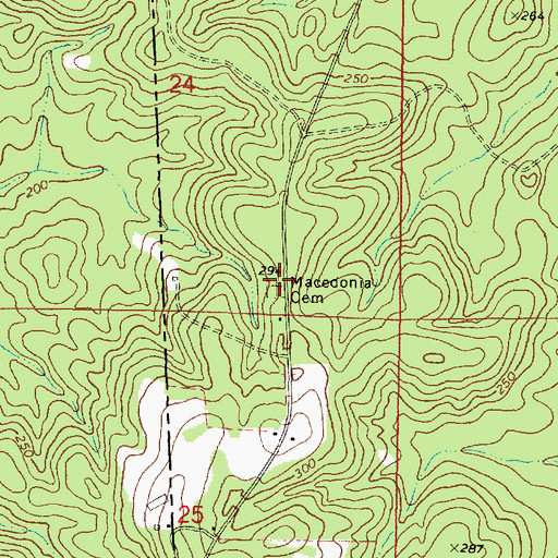 Topographic Map of Macedonia Cemetery, AL