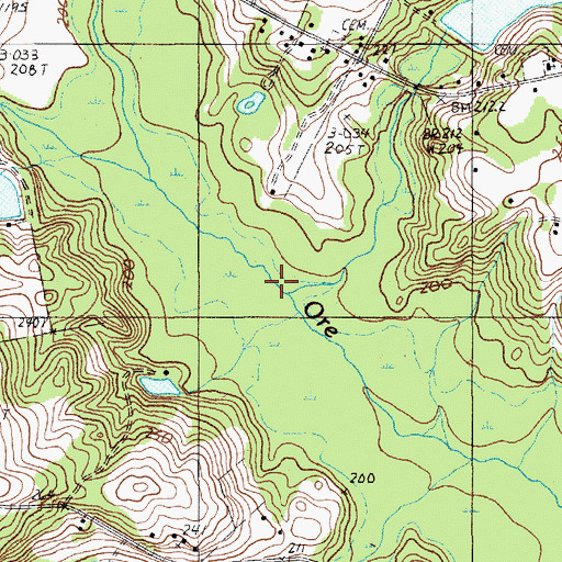Topographic Map of Cedar Creek, SC