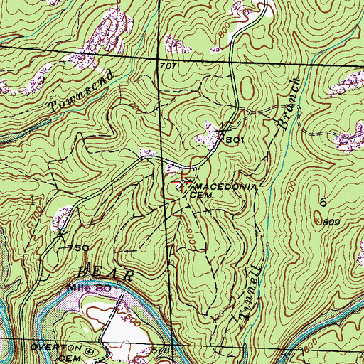 Topographic Map of Macedonia Cemetery, AL