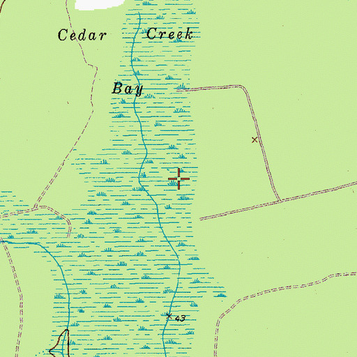 Topographic Map of Cedar Creek Bay, SC