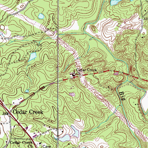 Topographic Map of Cedar Creek Church, SC