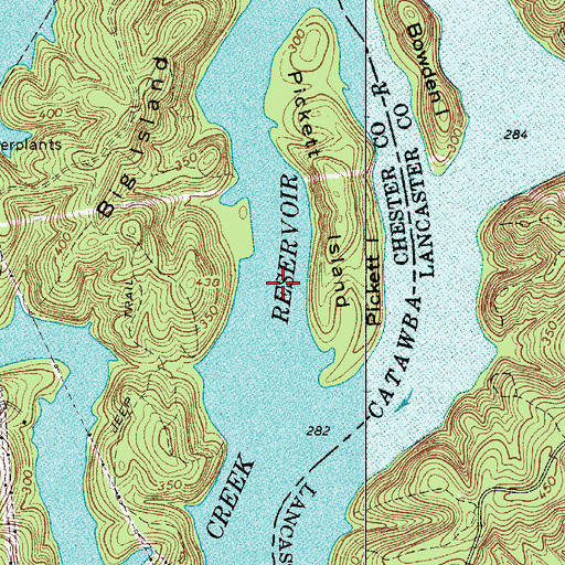 Topographic Map of Cedar Creek Reservoir, SC