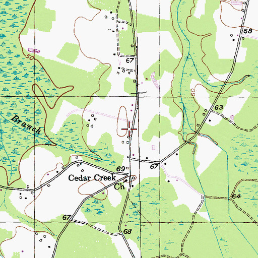Topographic Map of Cedar Creek School, SC