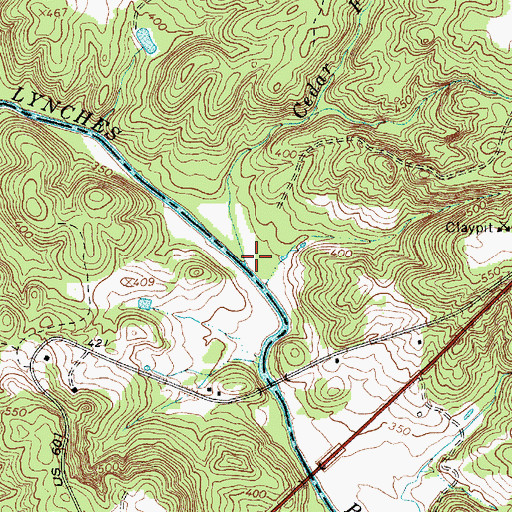 Topographic Map of Cedar Falls Branch, SC