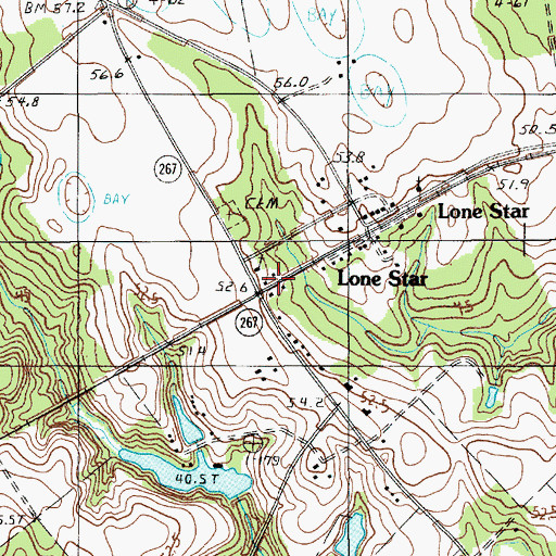 Topographic Map of Cedar Falls Church, SC