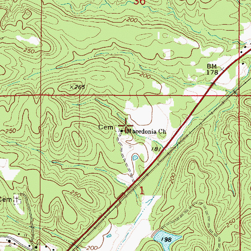 Topographic Map of Macedonia Church, AL