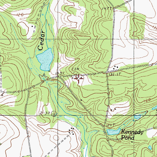Topographic Map of Cedar Grove School, SC