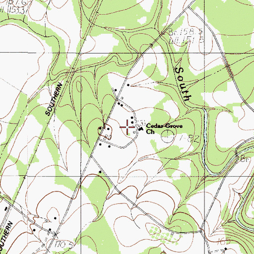 Topographic Map of Cedar Grove School, SC