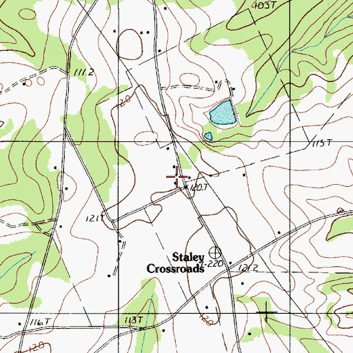 Topographic Map of Center Hill School, SC