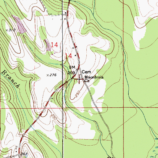 Topographic Map of Macedonia Church, AL