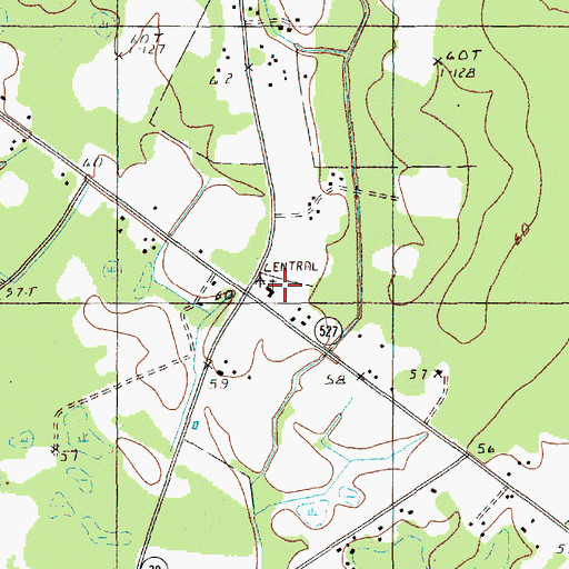 Topographic Map of Central Church, SC