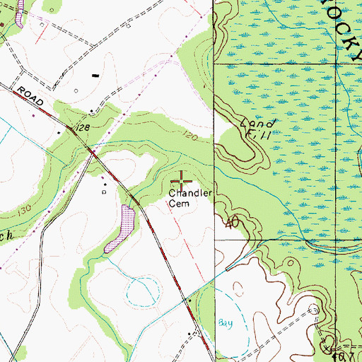 Topographic Map of Chandler Cemetery, SC