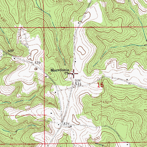 Topographic Map of Macedonia Church, AL