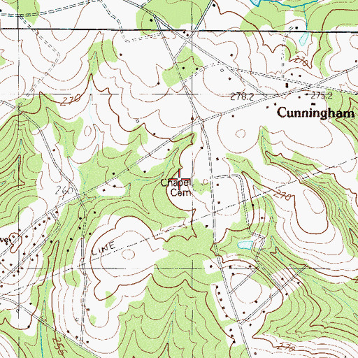 Topographic Map of Chapel Cemetery, SC