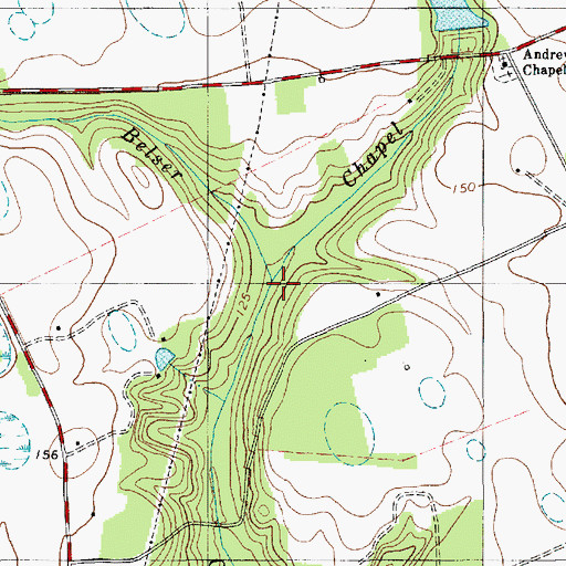 Topographic Map of Chapel Creek, SC