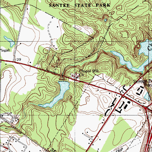 Topographic Map of Chapel Hill Church, SC