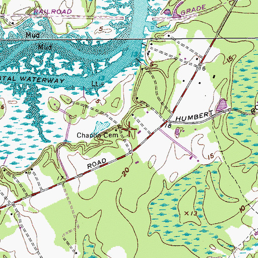 Topographic Map of Chaplin Cemetery, SC