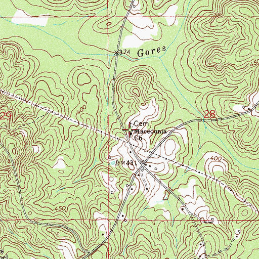 Topographic Map of Macedonia Church, AL