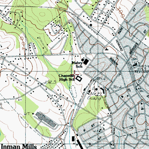 Topographic Map of Chapman High School, SC