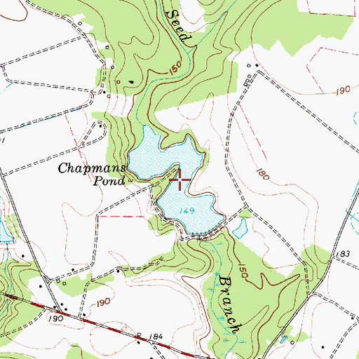 Topographic Map of Chapmans Pond, SC