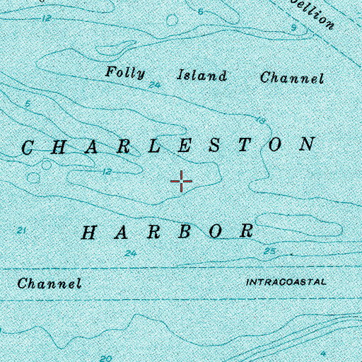 Topographic Map of Charleston Harbor, SC