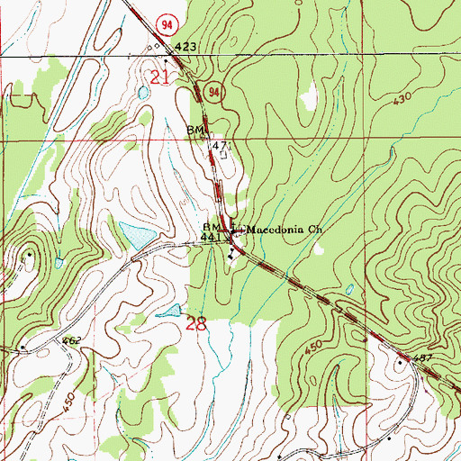 Topographic Map of Macedonia Church, AL