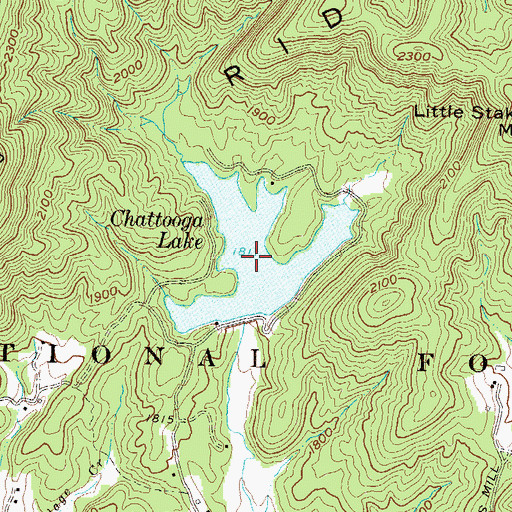 Topographic Map of Chattooga Lake, SC