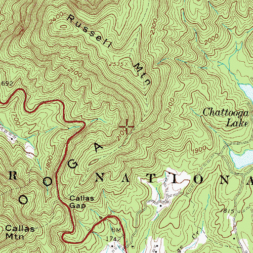 Topographic Map of Chattooga Ridge, SC