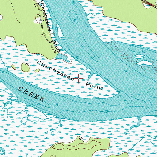 Topographic Map of Chechessee Point, SC