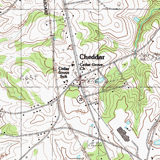 Topographic Map of Cheddar, SC