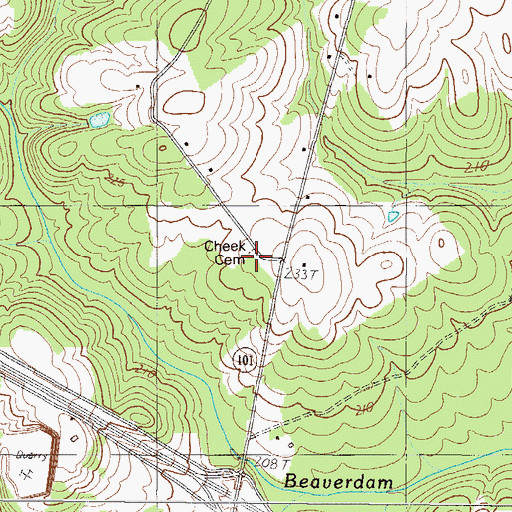 Topographic Map of Cheek Cemetery, SC