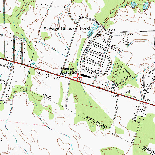 Topographic Map of Cheraw Academy, SC