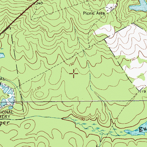Topographic Map of Cheraw State Park, SC