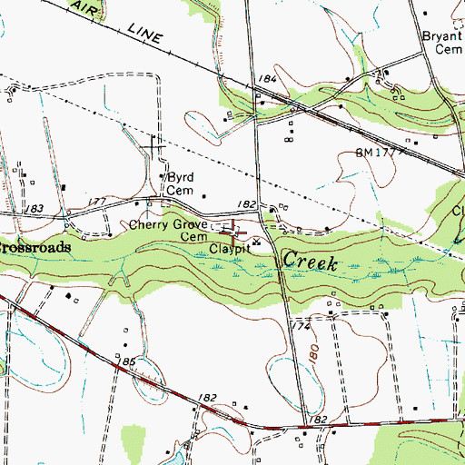 Topographic Map of Cherry Grove Cemetery, SC