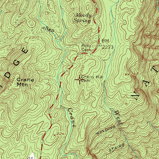 Topographic Map of Cherry Hill Cemetery, SC