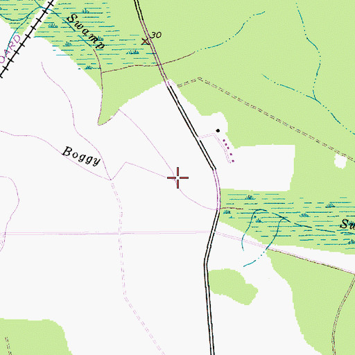 Topographic Map of Cherry Hill Swamp, SC