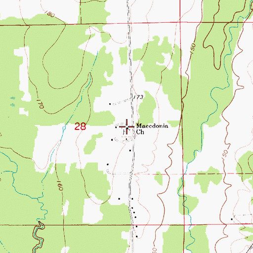 Topographic Map of Macedonia Church, AL