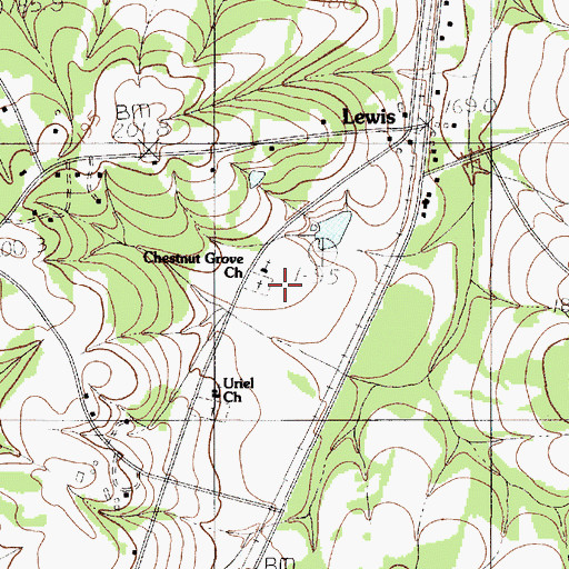 Topographic Map of Chestnut Grove School, SC
