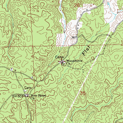 Topographic Map of Macedonia Church, AL