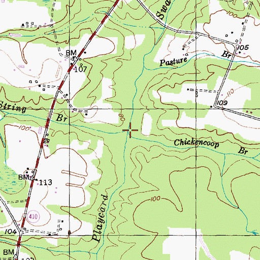 Topographic Map of Chickencoop Branch, SC