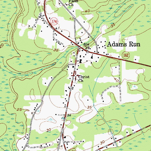 Topographic Map of Christ Church, SC