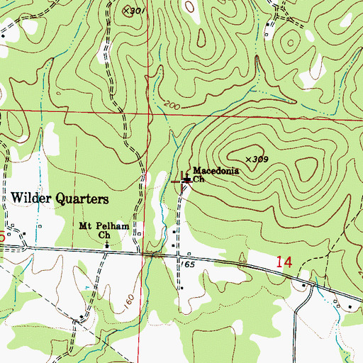 Topographic Map of Macedonia Church, AL