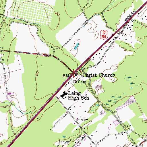 Topographic Map of Christ Episcopal Church, SC