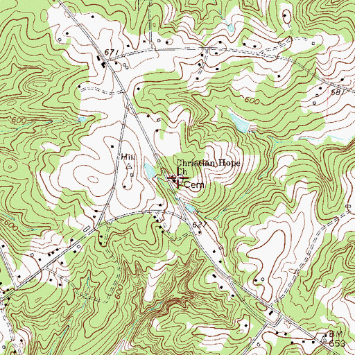 Topographic Map of Christian Hope Church, SC