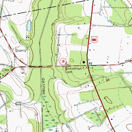 Topographic Map of Christmas Cemetery, SC