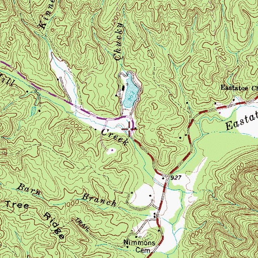 Topographic Map of Chucky Branch, SC