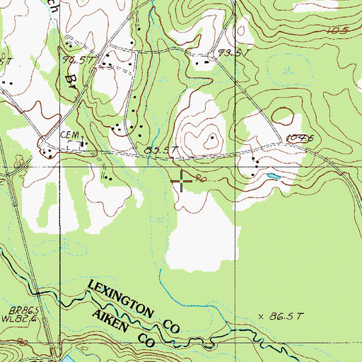 Topographic Map of Church Branch, SC