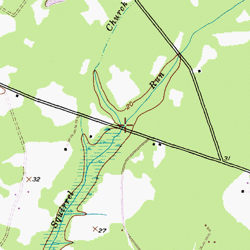 Topographic Map of Church Branch, SC